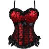 WLFFW Corsetto Donna Gotico Bustino Corpetto Pois Spallacci 6XL Rosso