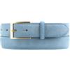 BELTINGER Cintura in pelle scamosciata 3,0 cm | cintura in pelle scamosciata da uomo 30mm | cintura in pelle scamosciata con fibbia dorata | blu denim 105cm