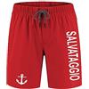 Bulabadoo Pantaloncino Salvataggio Bagnino Cosume Guardaspiaggia Ancora Boxer Uomo Balneare Mare Estate Lifeguard Pantaloncini Corti Lavoro Bagnini