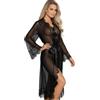 sunshinelady Vestaglia Sexydonna Hot Tulle Kimono Donna Lungo Babydoll Pizzo Completino Intimo Transparente Pigiama Taglie Forti Abito Con Cintura Negligee Sexy Lingerie Curvy Camicia Nero 3XL-4XL