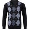 KTWOLEN Maglioni da Uomo Invernale Scollo V Slim Fit a Costine Pullover con Motivo Rombi Classico Casuale Magli Manica Lunga Maglieria Tops Basic per Autunno Inverno
