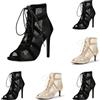 Generico Scarpe Donna Tacco Alto Bianco Women's Heeled-Sandals in Rete Tacchi Heels Dance Scarpe da Ballo Latino Americano Scarpe Sexy Donna Nero Moda Sandali Stivali Tacchi a Spillo 7cm