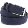 La Bottega del Calzolaio Cintura Uomo Pelle Scamosciata 3,5 cm, Cintura Unisex in Vero Camoscio con Interno in Cuoio, Artigianale Made in Italy, Fibbia in Metallo Argentato, Astuccio Regalo