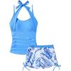 Happy Cherry Costume da Bagno 2 Pezzi Ragazza Adolescente Tankini con Bretelle Regolabili e Shorty Motivo Stampato Completo Spiaggia Piscina 7-16 Anni