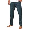 Litherday Pantaloni Pigiama Uomo 100% Cotone Tinta Unita, Pantaloni Lunghi da Notte con Tasche Laterali ed Elastico in Vita, Comodi Invernali Casa Verde Scuro XL