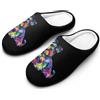 Generic Pantofole da uomo in miniatura con cane colorato Schnauzer, casual, calde scarpe da casa con suola in gomma, per interni ed esterni, Stile:, 11-12（44-45）