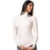 Intimidea - Maglia in Cashmere e Modal, T-Shirt Maniche Lunghe con Collo Alto, Calda e Morbida
