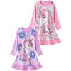 LOLPIP Camicie da notte per ragazze, vestito per bambini, camicia da notte con unicorno, confezione da 2, 3-10 anni, 7-8 Jahre
