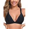 RELLECIGA Top Bikini Donna Triangolo Senza Ferretti Lacci Incrociati Coppe Arricciate