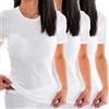 HERMKO 1800 Confezione da 3 Canotte Donna Manica Corta 100% Cotone Biologico