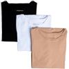 SKIPPER - Confezione da 3 T-Shirt Elasticizzate da Uomo con Scollo Rotondo | Canottiera Basic Bianca Beige Nera | Maglia Intima in 95% Cotone e 5% Elastan | Certificazione Oeko-Tex® | M