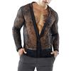 AIEOE Camicia a rete da uomo camicia trasparente camicia a maniche lunghe trasparente sottile e traspirante, Nero 01, XS