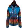 SHOPOHOLIC FASHION Felpa con Cappuccio Multicolore, con Patchwork, Motivo Arcobaleno, con Maniche a Strisce, Stile Hippy e Boho Blue, XL
