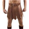 WAZHAKU Kilt scozzese - Gonna da gladiatore romano medievale da uomo, in pelle sintetica, cintura in pelle, gonna in pelle con fibbie, armatura vichinga medievale, cosplay, costume da clubwear, giallo, Taglia