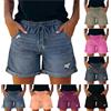 Generico Pantaloncini Donna Eleganti Larghi Jeans Corti Donna Vita Bassa Casual Elasticizzati Shorts Curvy Eleganti Comodi Leggeri Baggy Shorts Vintage Casual Morbidi Hotpants Denim Pantaloni Vacanze Spiaggia