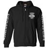 Harley-Davidson Men's Lightning Crest Full-Zippered Hooded Sweatshirt, Black