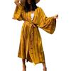 L-Peach Donna Stampato Copricostumi Parei Cardigan Bikini Cover Up Elegante Beachwear
