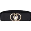 Marea Brava Cintura Elastica Larga per Donna - Vintage Retro in Pelle PU con Fibbia in Metallo, Ideale per Abiti, Cappotti e Moda Quotidiana, Nero , Taglia unica