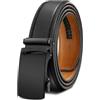 BULLIANT Cintura Uomo, Cintura Pelle Uomo Cricchetto Automatica Fibbia 35mm,Trim Regolabile per Adattars,Nero847,115cm/32-38vita regolabile