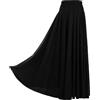 Yhong Gonna Lunga da Ballo per Donna Gonna da Flamenco Spagnolo Lunga Plissettata con Vita Elastica A Campana Nero XXL