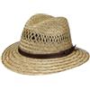 LIPODO Traveller Cappello di Paglia Unisex Estivo 100% Paglia con Cordoncino Marrone Pelle S-XL