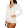 Clessidra Pacco da 3 Maglie Intime Donna a Manica Lunga con Ricamo in Lana Cotone Made in Italy PT4320 (2, Bianco)