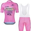 RDCYCLIST Marco Pantani Vintage Pro Team Mercatone Uno Maglia da ciclismo da uomo Completo, maglia da bicicletta traspirante per bici da strada,pantaloncini con bretelle kits (4XL)
