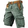 Generico Pantaloni Corti Uomo Cargo, Bermuda cargo uomo pantaloncini Sportivi Leggero leggero Pantaloncini Tattici con Tasche Laterali Casual Pantalono corti da Lavoro Militari Comode Trekking pantaloncino