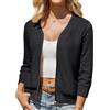 GRACE KARIN Cardigan Corto da Donna con Scollo a Vin Pizzo Patchwork Maniche a 3/4