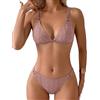 Nadeer Tagliato Alto Sexy A Vita Bassa Tessuto Traforato Scollo A V Costume Due Pezzi Donna Curvy Anello Metallico Brasiliana Bikini Donna Mare