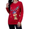 Clearlove Maglione Natalizio da Donna Natalizia Felpe Sweatshirt Manica Lunga in Girocollo Pullover Top con Stampa Natalizia