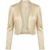 Bolerose Formale Raso a Maniche Lunghe Bolero Giacca (Oro Champagne, XL)