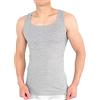 MC's Goods Canottiera intima da uomo (confezione da 4) traspirante grazie al 100% cotone - Canottiera da uomo a costine sottili (liscia) in bianco, nero e grigio (S-XXXL), grigio., S