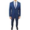 Evoga Abito Completo Uomo Sartoriale Class Elegante Vestito Smoking Formale Cerimonia (48, Blu Chiaro)