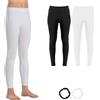 Risalti Leggins Bambina Lunghi Microfibra 2 Pz - Leggings Senza Cuciture ed Etichette più Confortevoli dei Leggins Cotone Bambina con Bracciali Colorati in Omaggio - Made in Italy