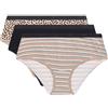 DIM Culotte Les Pockets in Cotone Colori e Fantasia Donna x3, Nero/Marrone/Crema, S