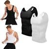 Fumxincg SHAPERLUV - Gilet snellente da uomo e body shaper: modellante istantaneo della pancia e controllo della pancia, canottiera a compressione, snellente per la pancia, Bianco e nero., L