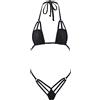 SHERRYLO Extreme Micro Bikini G String Perizoma Mini Costume da Bagno Sexy Esotico Mini Costume da Bagno per Le Donne Abbronzatura Bikini Set, Nero, Taglia Unica