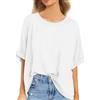 Voqeen Donna Oversize T Shirt Estate Manica Corta Collo Rotondo Top Allentato Donne Casual Tops Allentato Elegante Tee Camicetta