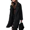 Peuignao Giacca Pile Donna Teddy Cappotto Lungo Donna Giacca Termica Felpata Sherpa Donna Fleece Jacket Invernale Giubbotto Peloso Felpato Giacche Pile Felpate Teddy Donna Giacca Orsetto Pelosa Donna Nero M