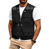 Oanviso Gilet Smanicato Uomo Estivo Leggero Sportivo Multitasche da Lavoro Traspirante All'aperto Pesca Viaggio Giubbotto Senza Maniche Cronista Caccia Fotografi Safari A Nero 3XL