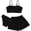 Generic Costumi da Bagno Ragazza 3 Pezzi Bikini Tuta Camisole Top con Coprire Pantaloncini da Spiaggia Bambini Nuoto Costume Gonna Stampata Surf Costumi da Bagno 8-15 Anni (Z02, 6-8 Years)