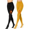 Merry Style 2 Paia Collant Termici Donna Foderati Invernali Caldi e Colorati - Leggings Outdoor MS-ATX-442 (Nero/Senape, XL-XXL)