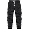 APTRO Pantaloni cargo da uomo mimetici, per il tempo libero, vita elasticizzata, pantaloni da lavoro, lunghi in cotone, pantaloni da jogging con 8 tasche, LT23