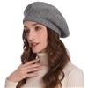 ZLYC Donna Inverno Cashmere Basco Scozzese Stile Francese Berretto Doppio Strato