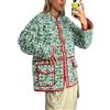 Owegvia Piumino da donna floreale, colletto rovesciato, bottoni, cappotto trapuntato autunno inverno manica lunga giacca imbottita capispalla