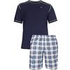 e.VIP® - Pigiama da uomo Carl S 885 in cotone, marine/grigio, XXXL