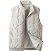 Peuignao Giubbino Smanicato Uomo Gilet Imbottito Pile Invernale Trapuntato Taglie Forti Giacca Senza Maniche Felpato Micropile Beige 5XL