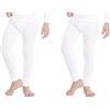 orbiz Confezione da 2 pantaloni termici per bambini, unisex, per ragazzi e ragazze, pantaloni lunghi (pantaloni) pantaloni invernali caldi, bianco, 5-6 Anni
