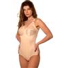 Istintiva Rossella - Body Contenitivo Modellante Donna | Effetto Snellente Pancia Piatta | Coppe morbide in Pizzo Senza Ferretto Leggermente Imbottite | Spalline Regolabili | Beige, Taglia 3C
